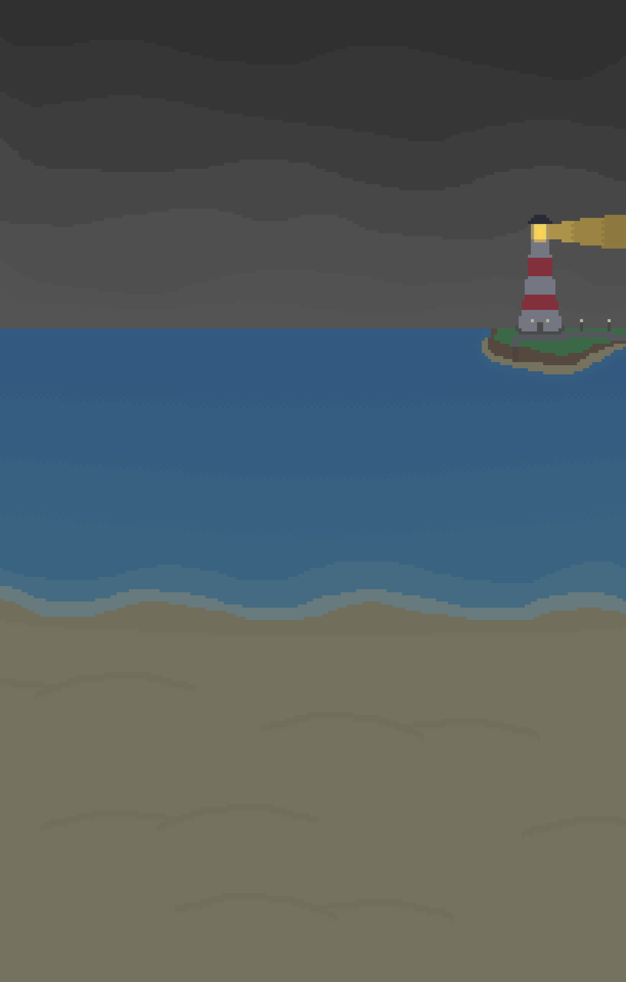 Pixelate Summer Beach Cloudy vertical